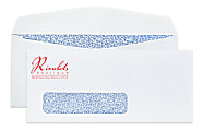 Gummed Seal, Single Window Security Business Envelopes,  3-7/8" x 8-7/8", 1-Color, Custom #9, Box Of 500
