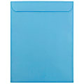 JAM Paper® Open-End 10" x 13" Catalog Envelopes, Gummed Closure, 30% Recycled, Blue, Pack Of 10