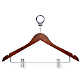 Honey-Can-Do Wood Hotel Suit Hanger With Clips, 10"H x 1/2"W x 17 1/2"D, Cherry, Pack Of 24 1 thumbnail image