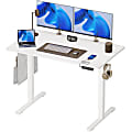 Bestier Electric Adjustable-Height Standing Desk With 3 Height-Memory Presets & USB Port, 48"W, White