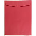 JAM Paper® Open-End 10" x 13" Catalog Envelopes, Gummed Closure, 30% Recycled, Red, Pack Of 10