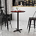 Flash Furniture Round Bar-Height Table With X-Style Base, 43-3/16"H x 30"W x 30"D, Mahogany 1 thumbnail image