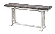Coast to Coast Landings Fold-Out Console Table, 31"H x 64"W x 36"D, Brown/Bar Harbor Cream
