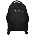 Kenneth Cole Reaction Polyester Double-Compartment 4-Wheel Rolling Backpack With 17" Laptop Pocket, Black