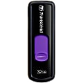 Transcend® JetFlash® 500 USB 2.0 Flash Drive, 32 GB, Black/Purple