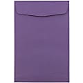 JAM Paper® Open-End 6" x 9" Catalog Envelopes, Gummed Seal, Dark Purple, Pack Of 10