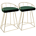 LumiSource Canary Counter Stools, Gold/Green, Set Of 2 Stools 1 thumbnail image