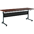 Lorell® Shift 2.0 Flip & Nesting Mobile Table, 29-1/2”H x 72”W x 24”D, Mahogany/Black