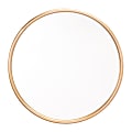 Zuo Modern Ogee Round Mirror, Large, 15 15/16"H x 15 15/16"W x 1"D, Gold