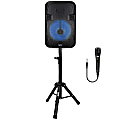 QFX 12-In. 21-Watt True Wireless Stereo Bluetooth Rechargeable Speaker with Wired Microphone & Stand, Black, PBX-1206SM 1 thumbnail image
