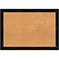 Amanti Art Rectangular Non-Magnetic Cork Bulletin Board, Natural, 40” x 28”, Grand Black Narrow Plastic Frame 1 thumbnail image
