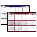 AT-A-GLANCE® Horizontal Erasable Yearly Wall Planner, 48" x 32", Red/Blue, January to December 2019