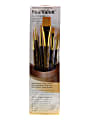 Princeton Real Value Short-Handled Brush Set Series 9141, Assorted Sizes, Synthetic, Brown, Set of 7