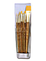 Princeton Real Value Series 9143, Assorted Sizes, Golden Taklon, Synthetic, Brown, Set Of 7
