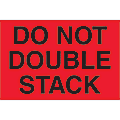 Tape Logic® Preprinted Shipping Labels, DL1092, Do Not Double Stack, Rectangle, 2" x 3", Fluorescent Red, Roll Of 500