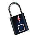 Tokk PL16 TSA-Approved Steel Fingerprint Travel Lock, 2-1/2"H X 1-1/2"W X 1/2"D, Black