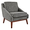 Office Star™ Davenport Mid-Century Club Chair, Charcoal/Coffee