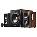 Edifier S360DB 80-Watt RMS 2.1-Channel Amplified Bluetooth® Bookshelf Speaker System With 75-Watt Wireless Subwoofer, Brown