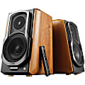 Edifier S1000MKII 5.5" 120-Watt RMS Amplified Bluetooth® Bookshelf Speaker System With Remote, Brown