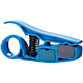 IDEAL PrepPRO Coax/UTP Cable Stripper - 4.5" Length - Blue - Plastic - Adjustable Blade, Spring Loaded, Built-in Blade Storage - 1 Each 1 thumbnail image