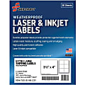 SKILCRAFT Weatherproof Mailing Labels - 3 21/64"x 4" - Permanent Adhesive - Rectangle - Laser, Inkjet - 6736217 1 thumbnail image