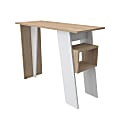 Inval 40"W Writing Desk With Multi-Level Storage, Sanstone/White