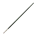 Silver Brush Ruby Satin Series Long-Handle Paint Brush 2500, Size 1, Round Bristle, Synthetic, Green
