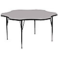 Flash Furniture 60'' Flower Thermal Laminate Activity Table With Standard Height-Adjustable Legs, Gray 1 thumbnail image