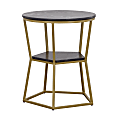 Coast to Coast Charleigh Wood Round Accent Table, 24”H x 20”W x 20”D, Luzon Black/Gold