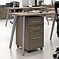 WorkPro® Motiva 16"W 3-Drawer Rolling File Cabinet, Modern Hickory, Standard Delivery 1 thumbnail image