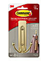 Command Large Satin Brass Double Hook, 5 lb, 1 Satin Brass Hook, 1 Large Strip 1 thumbnail image