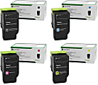 Lexmark™ C231H High-Yield Return Program Black/Cyan/Magenta/Yellow Toner Cartridges, Pack Of 4 Cartridges, C231HC0/C231HM0/C231HY0/C231HK0