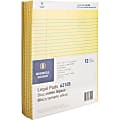 Business Source Micro-Perforated Legal Ruled Pads - 50 Sheets - 0.34" Ruled - 16 lb Basis Weight - 8 1/2"x11 3/4" Sheet Size - 63105 1 thumbnail image