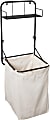 Honey Can Do Collapsible Wall-Mounted Clothes Hamper, 55” x 15”, Black/Walnut