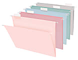 Office Depot® Brand Hanging File Folders, 1/5-Cut, Letter Size, Assorted Pastel Colors, Pack Of 25 Folders