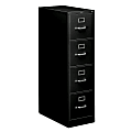 HON® 310 26-1/2"D Vertical 4-Drawer Letter-Size File Cabinet, Black