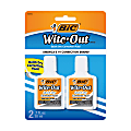 BIC Wite-Out Quick-Dry Correction Fluid, 20 mL Bottles, White, Pack Of 2