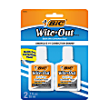 BIC® Wite-Out® Quick-Dry Correction Fluid, 20 mL Bottles, White, Pack Of 2