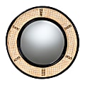 bali & pari Tacita Modern Bohemian Round Accent Wall Mirror, 28"H x 28"W x 2"D, 2-Tone Natural Brown/Black