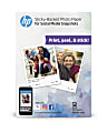 HP Social Media Snapshots Sticky-Back Photo Paper, 4" x 5", White, Pack Of 25 Sheets