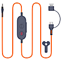 Delton 3.5mm Audio Cable Replacement With USB-A And USB-C Connector, 6', Orange 1 thumbnail image