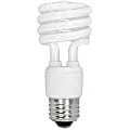 Satco 13-watt Fluorescent T2 Spiral CFL Bulb - 13 W - 60 W Incandescent Equivalent Wattage - 120 V AC - 900 lm - Spiral - T2 Size - White Light Color - E26 Base - 12000 Hour - 4400.3°F (2426.8°C) Color Temperature