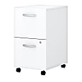 Bush Business Furniture Easy Office 21"D Vertical 2-Drawer Mobile File Cabinet, White, Delivery