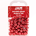 JAM Paper® Colorful Push Pins, 1/2", Red, Pack Of 100 Push Pins