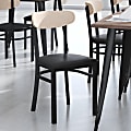 Flash Furniture Wright Commercial Grade Dining Chair, Natural Birch/Black