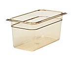 Cambro H-Pan High-Heat GN 1/3 Food Pans, 6"H x 6-15/16"W x 12-3/4"D, Amber, Pack Of 6 Pans