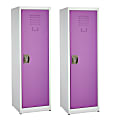 Alpine Kids’ 1-Tier Steel Lockers, 48”H x 15”W x 15”D, Purple, Set Of 2 Lockers 1 thumbnail image