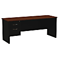 WorkPro® Modular 72"W x 24"D Left Pedestal Desk, Black/Walnut
