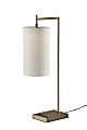 Adesso Matilda LED Table Lamp with Smart Switch, 25"H, White/Antique Brass
