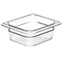 Cambro Camwear GN 1/6 Size 2" Food Pans, 2”H x 6-3/8”W x 7”D, Clear, Set Of 6 Pans